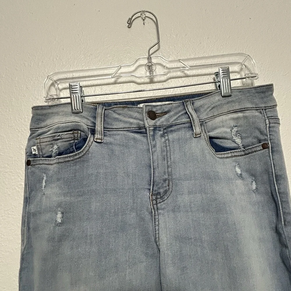 Judy Blue Skinny Fit Light Wash Denim Blue Jeans Womens Size 9/29 Floral Details